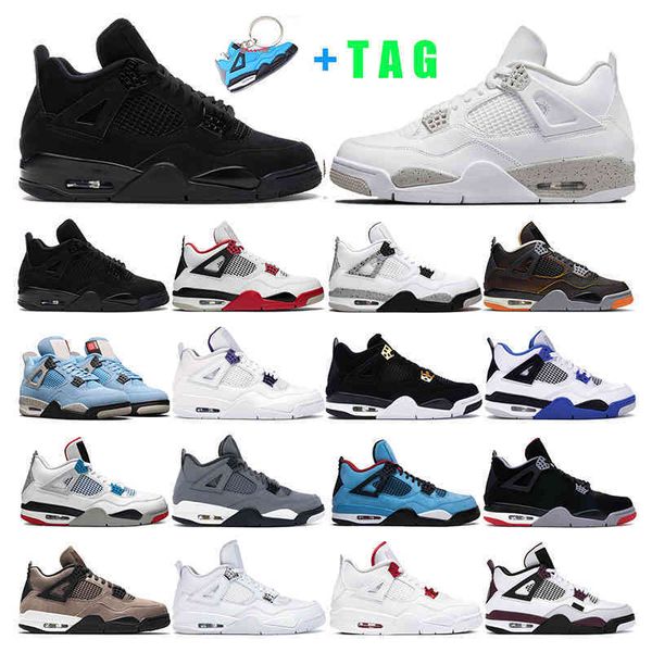 

mens basketball shoes 4s jumpman 4 white university blue black cat fire red women taupe haze sport sneaker trainer size 36-47