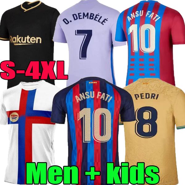

s-4xl barcelona soccer jersey ansu fati pedri camisetas de football 2021 2022 2023 memphis gavi adama ferran 21 22 23 griezmann f. de jong d, Black;yellow