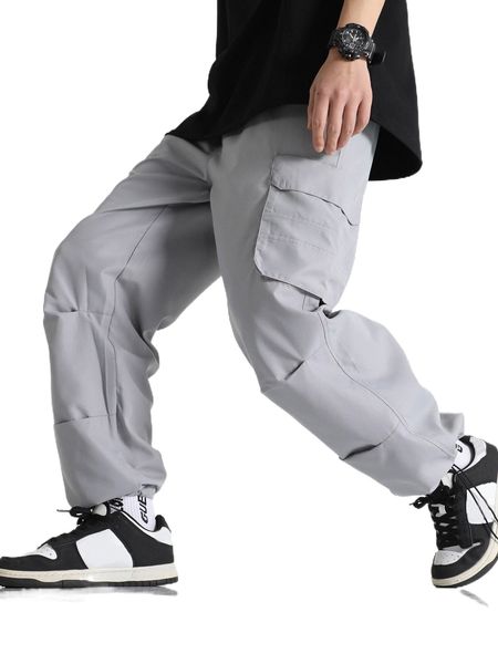 

men flap pocket cargo pants a2ze#, Black