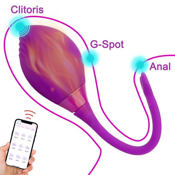 Сильный вибрирующий яичный клитор стимулятор 9 мод влагалищный массажер беспроводной приложение Контроль сексуальных игрушек для женщин.