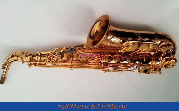 

professional hand hammered gold plated alto saxophone reversed neck great sound