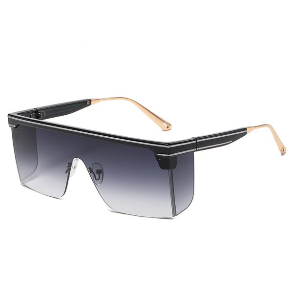 

new men d large square sunglasses frameless one-piece watermark lens sunglasses women's fashion protective glasses uv400, White;black