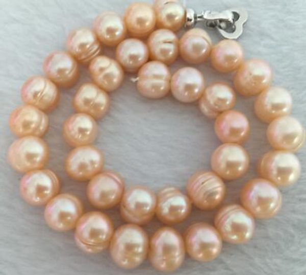 

9-10mm south sea baroque gold pink pearl necklace 18&quot, Silver
