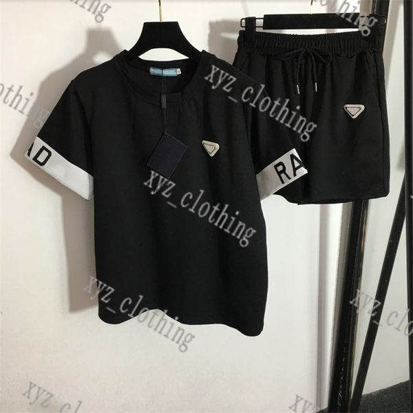 

green designer t shirts tracksuit limited women plus size pants sets trousers letter ribbon stitching short sleeve t-shirt drawstring elasti, White