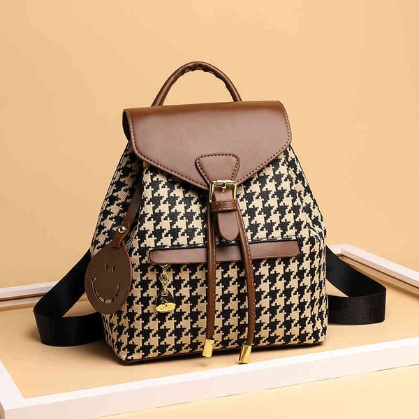 

purses outlet women 2022 new lattice summer sense large capacity schoolbag travel backpack women's bag