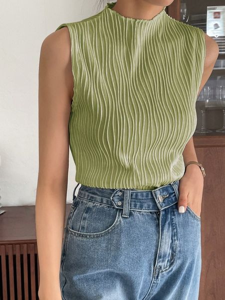 

dazy stand neck solid tank h6uo#, White