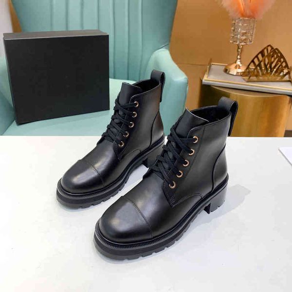 

boots thick soled martin boots women's autumn winter short fashion lace up british style chelsea, Black