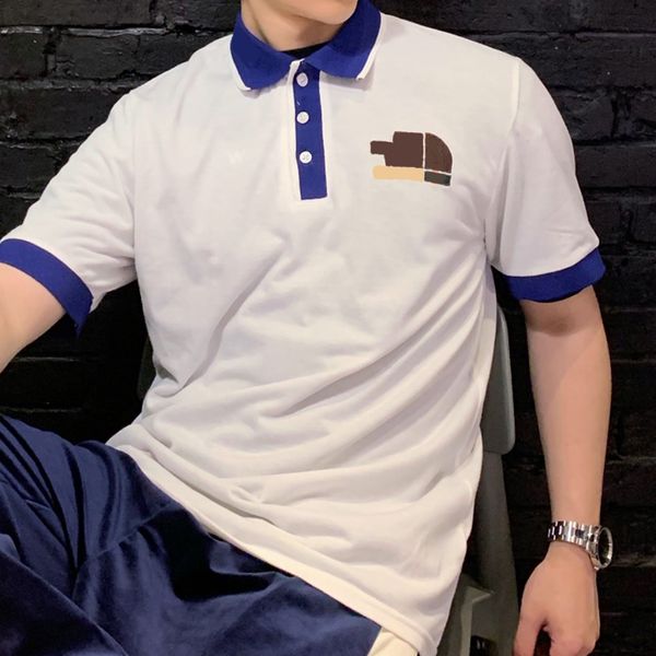 

men polos casual breathable summer short sleeves 2022 arrival contrast color mens tees, White;black