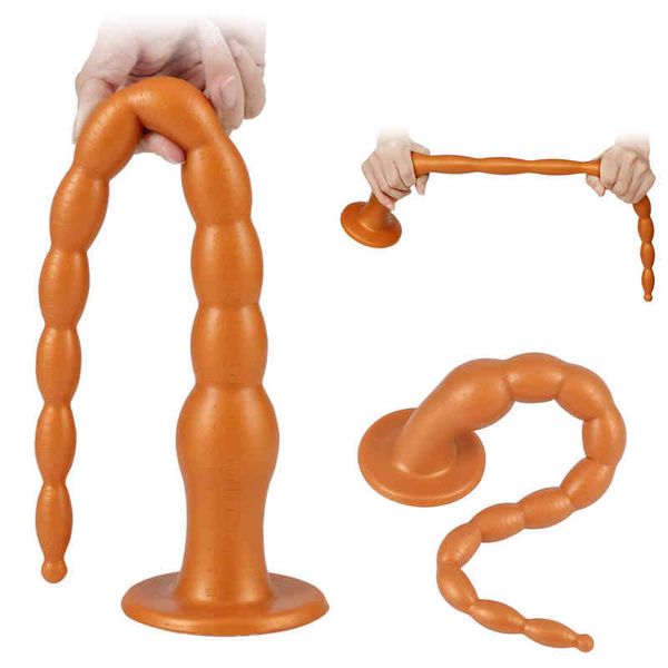 Nxy Anal Spielzeug Sex Shop Super Lange Perlen Silikon Butt Plug Männliche Prostata Massage G-punkt Stimulator Erotische Spielzeug für Frau Männer 220506