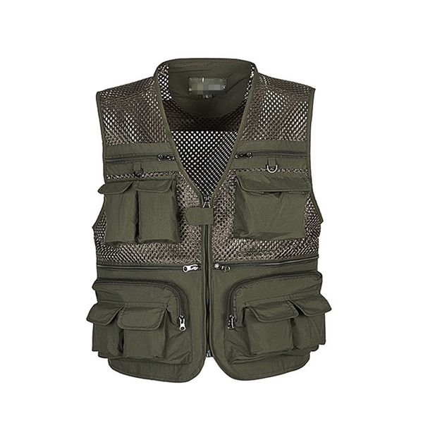 Gilet da alpinismo multitasche da uomo Gilet fotografico con scollo a V da uomo con molte tasche Gilet da pesca multifunzionale T190828