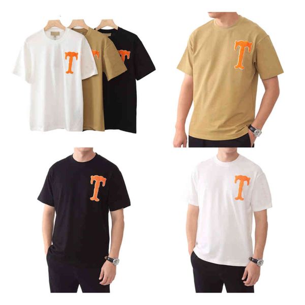 

2022 the new fashion designer men's t-shirts women's letter towel embroidery high-quality fabric business style short-sleeved polo, White;black