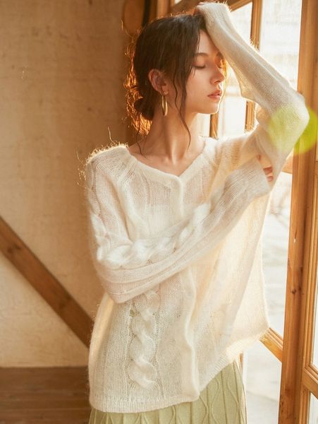 

knit mix cable knit button up cardigan t5o4#, White;black