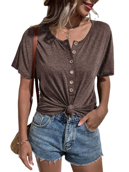 

space dye half button tee w8sn#, White
