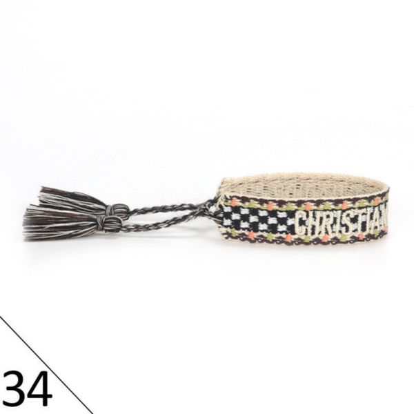 

designers fashion wovens friendship bracelet for luxury brand handmade braided bracelets with tassel print embroidery men bangle code 20-38, Golden;silver