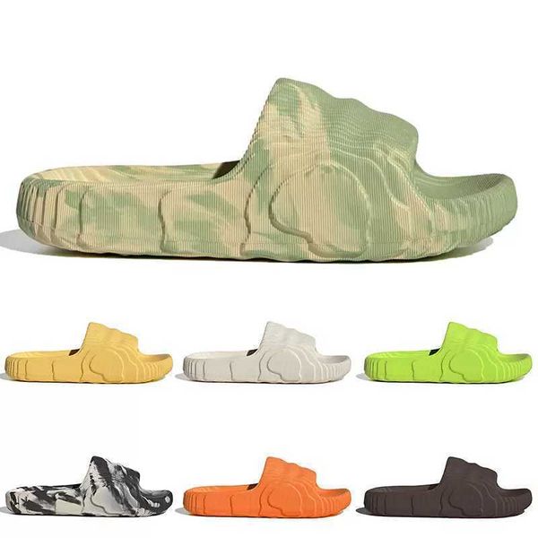 

2022 aaa quality adilette 22 sliders slippers slides designer sandals mens womens grey desert sand magic lime luxury pantoufle flip flops, Black