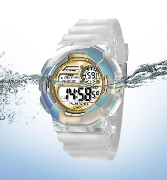 

children's digital diving watch girls boys sport outdoor multifunction chronograph led 50 meter waterproof alarm calendar analog wristw, Blue