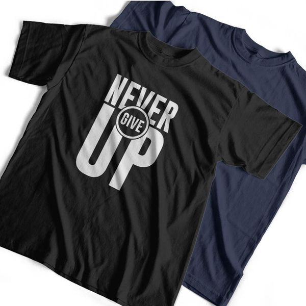 

coolmind 100% cotton oneck never give up t shirt casual big size men tshirt short sleeve tshirt men tee shirts 220608, White;black
