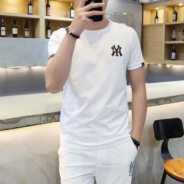 

men's t-shirts designer short sleeved men's 2021 new summer classic fashion brand round neck slim fit casual t-shirt bottom shirt, White;black