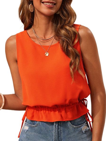 

drawstring waist ruffle hem l4vy#, White