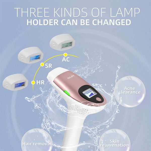 Epilador de fábrica Mini IPL Laser Device de remoção de cabelo Home Use DINFILENTE PERMANENT PARA MÁQUINA PORTÁVEL DE CORPO INTEIRA DESPRESSÃO DE ARMAÇÃO BIKINI 500000 TOTOS