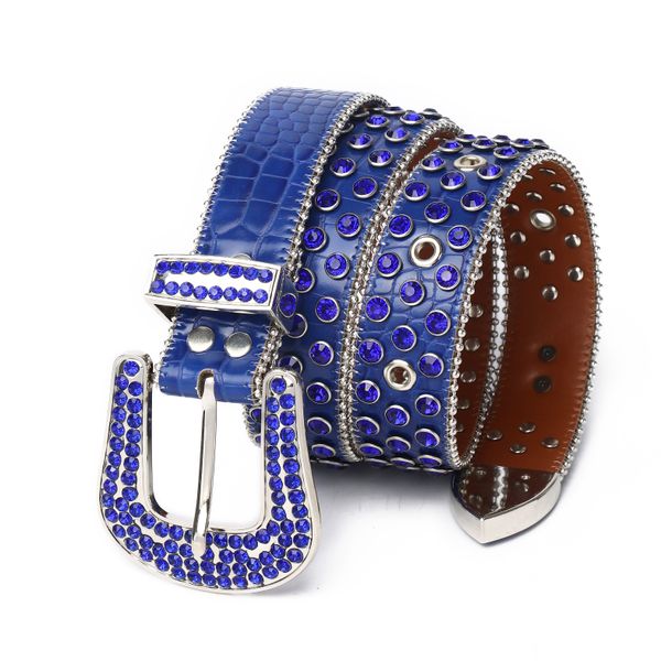 

2022 Fashion Designer Belts Bb Belt Simon for Men Women Shiny Diamond Belt Black on Blue White Multicolour Rhinestone 61 Colorsbb