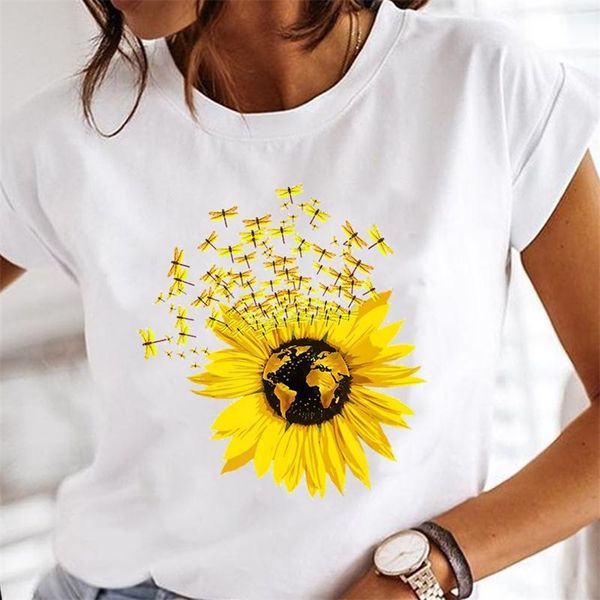 

women print short sleeve casual clothes tee tshirt fashion female print mujer camisetas cartoon ladies graphic tshirt 220526, White