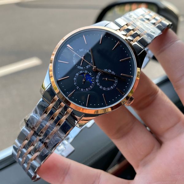 

mens watch automatic mechanical watches sapphire 42mm business wristwatches waterproof montre de luxe 904l stainless steel case sports, Slivery;brown