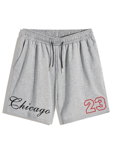 

men letter graphic drawstring waist shorts b4cr#, White;black