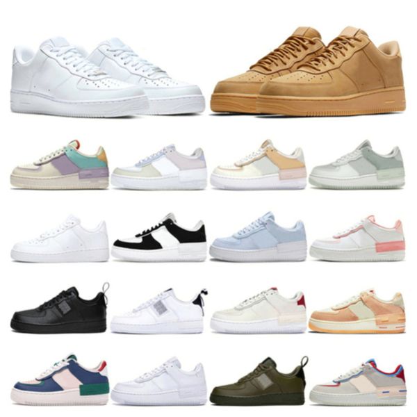 

casual shoes 1 platform af mens trainers airforce for men women shadow black white pistachio frost wheat with size us5.5-11 sports sneakers