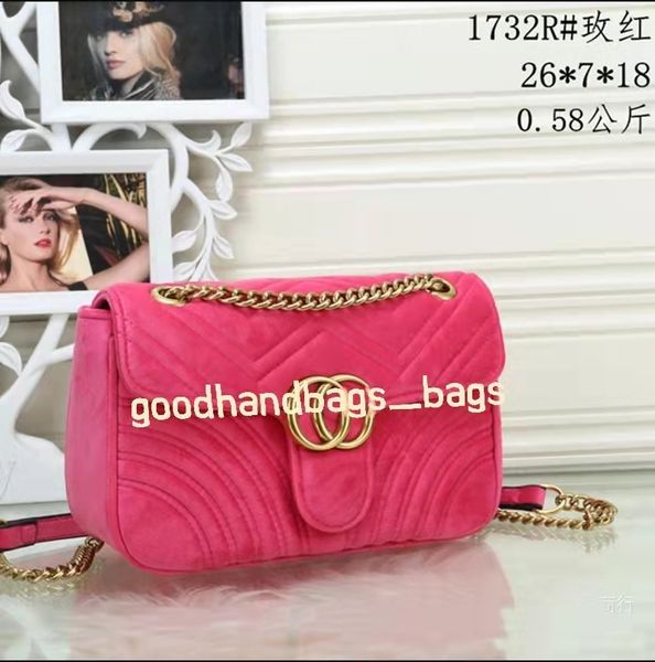 

fashion women shoulder bags classic gold chain double g velvet heart style bag handbag tote bags messenger handbags #2158