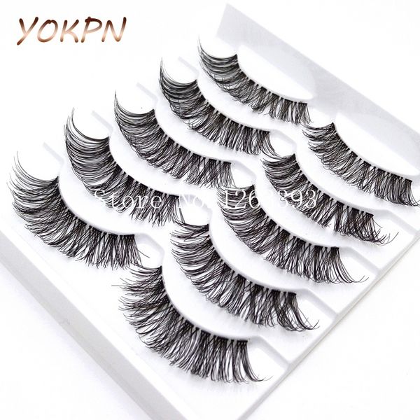 

yokpn 5 pairs transparent false eyelashes messy cross thick natural fake lashes makeup tips bigeye long 220524