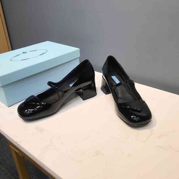 

sandals [dongguan products]p family mary jane shoes triangular standard thick heel single women's with one-sided belt, Black