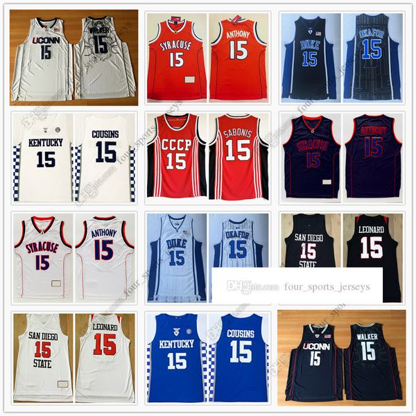 

ncaa basketball jersey sabonis anthony cousins okafor kawhi leonard kawhi leonard kemba walker ryan arcidiacono carter jerseys size real sti, Black;red
