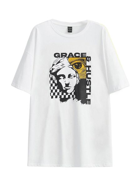 

x ana goncalves figure & letter graphic drop shoulder tee m0al#, White