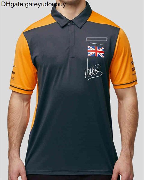 

the new 2022 mclaren f1 lando norris short sleeve men leisure quick-drying t-shirt in uniform polo shirt, White;black
