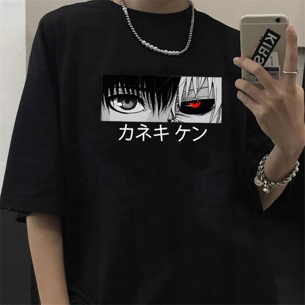 Japanische Anime Kaneki Ken Y2k Tokyo Ghoul T-Shirt Männer Kawaii Manga Grafik T-Shirts Mode T-Shirt Sommer 90er Jahre T-Shirt Male9zur