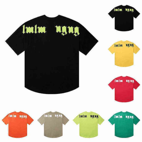 

tees mens women designers palms t shirts loose fashion man s casual shirt luxurys clothing street shorts sleeve clothes tshirts1, White;black