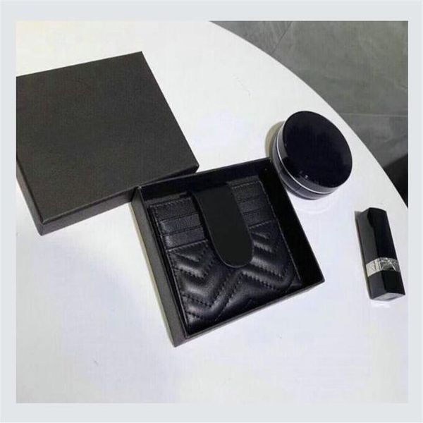 

2020 real leather credit card holder change marmont purse wallet case bag men women credit card bank card holder mini small wallet2297, Brown;gray