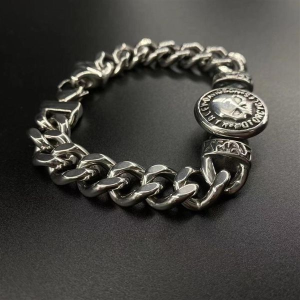 

316 stainless steel biker harley bracelet for men s jewelry2399, Golden;silver