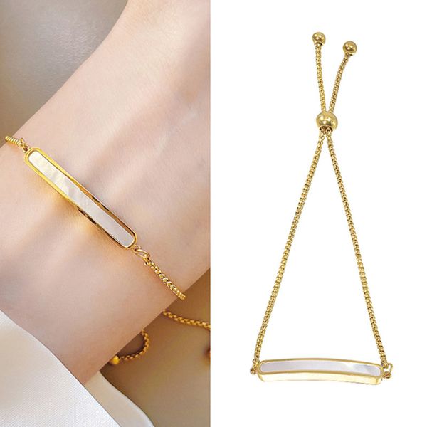 

bracelet for women white shell lover natural stone bangle charm cuff girl classic ol wedding ajustabl daily match accessory fashion original, Black