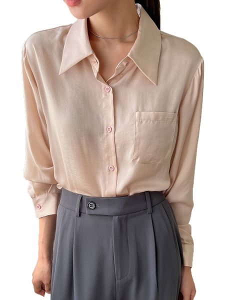 

dazy patched pocket button up shirt l4td#, White