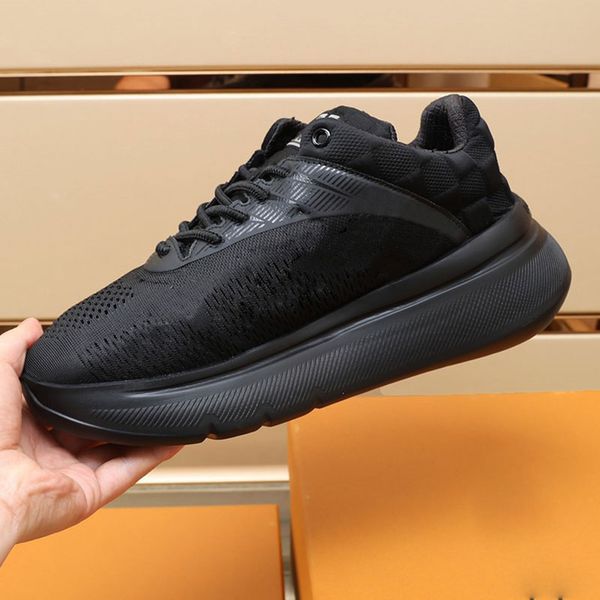 

mens show up sneakers 1a9jrg shoes black soft knit print upper with damier pattern fashion trend thick sole texture lightweight mens designe