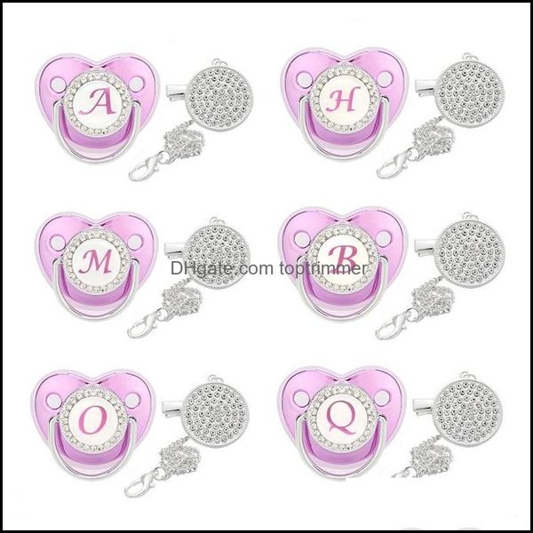 

pacifiers baby feeding baby kids maternity infant pacifier with alphabet letters and clip luxurious purple 26 names exclusive sile f