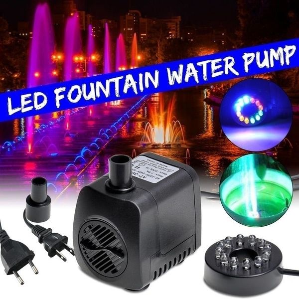 800LH 15W LED Ultra Silenzioso Pompa Ad Acqua Sommersa Motore Brushless Filtro Fish Pond Fountain rium Serbatoio Con Luce Y200917