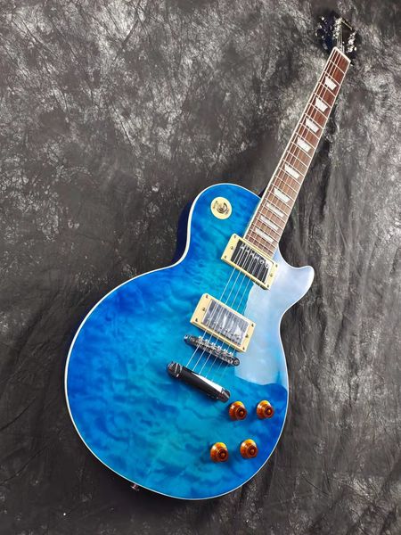

electric guitar, big blue flower, mahogany body, rosewood fingerboard, in stock