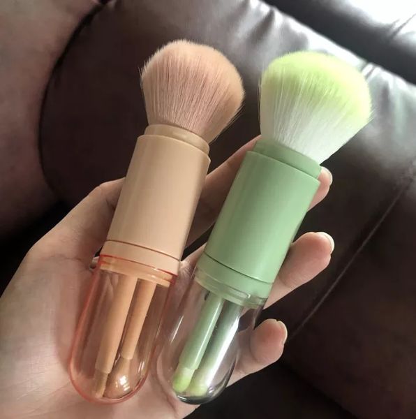 

4 in 1 telescopic makeup brushes eyeshadow eyeliner lip cosmetic brush kit portable stretch eye make up brush beauty tool