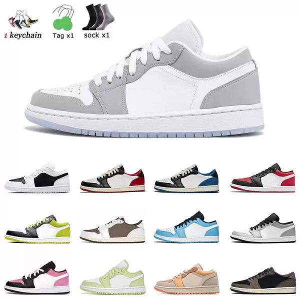 MIT BOX Designer J1S OG Classic Top Lows 1 1s Basketballschuhe Herren Sport Wolf Grey UNC Fragment Gym Red Game Royal Bred White Paris Panda Pine Wandern