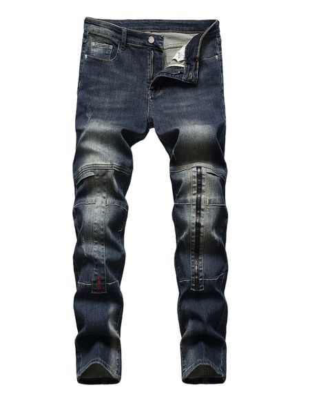 

men bleach wash cat scratch jeans k5fs#, Blue
