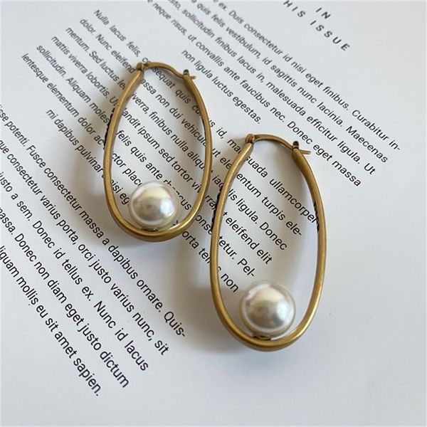 

2022 36% off designer dejia oval pearl earrings jewelry female ja letter small temperament earrings, Golden