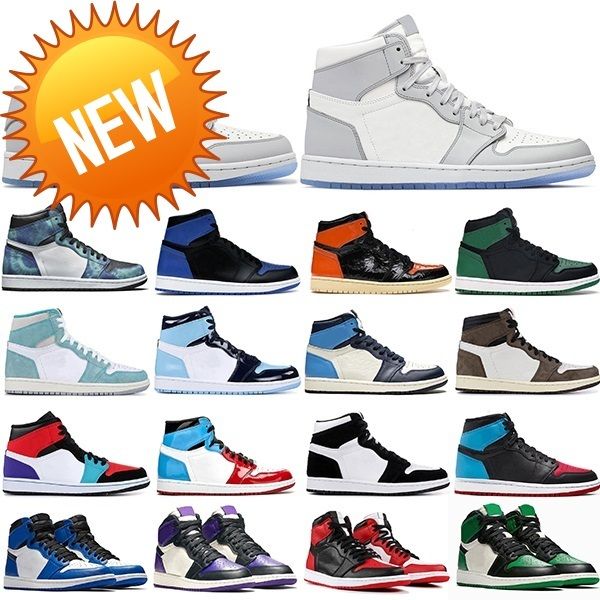 

2022 jumpman mens basketball shoes 1 1s high og unc chicago pine green trainers sneakers sports runners, Black